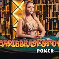 Caribbean Stud Poker slot visual from Evolution available on frank.pt