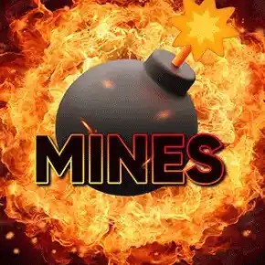 Mines slot logo by Turbo Games at Frank Casino