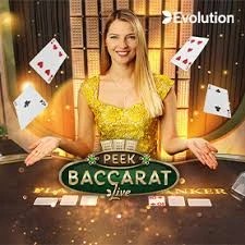 Peek Baccarat slot logo by Evolution at Frank Casino